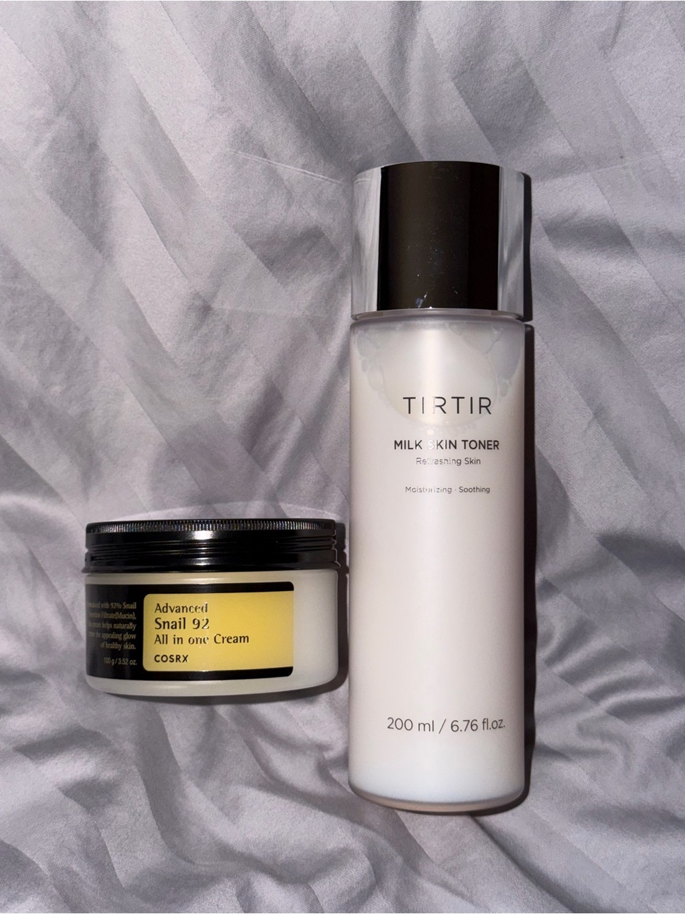 TIRTIR Milk Skin Toner 200 ml & COSRX Advanced Snail 92 All In 1 Cream 3.52 oz